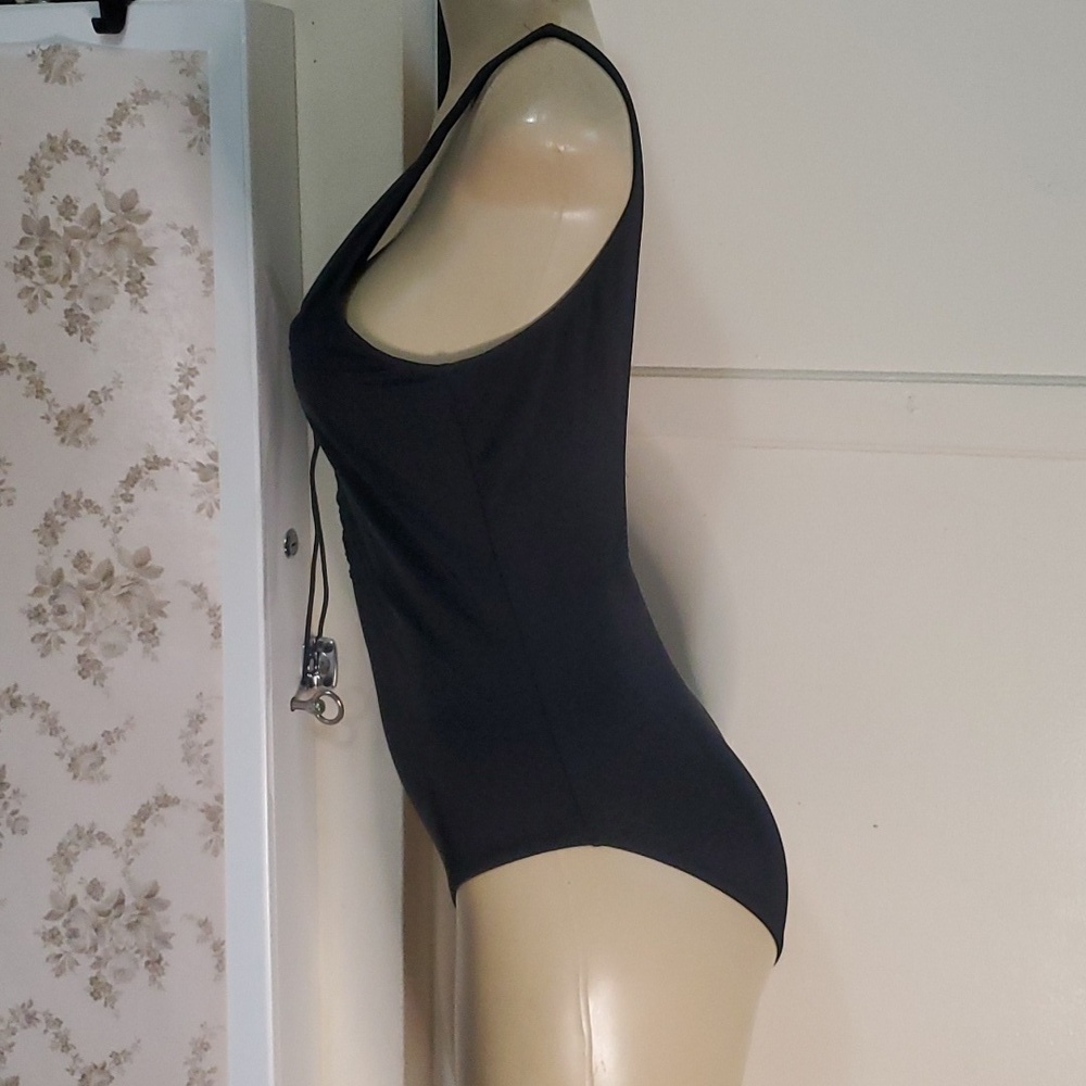 Pour Moi Black Lace-Up Front One Piece Swimsuit Size Uk 16 US 12 - Picture 3 of 9